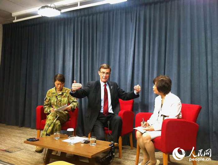 休斯頓稱，現在的MH370搜救區與中國湖南省面積大致相當。（人民網記者 韓超攝）