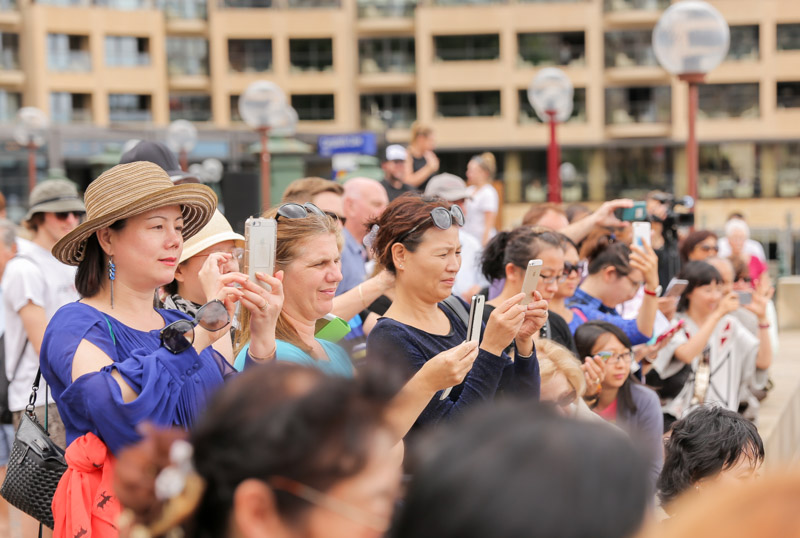 央視網絡春晚登陸悉尼海港，快閃喜迎羊年新春（攝影 李一鳴）