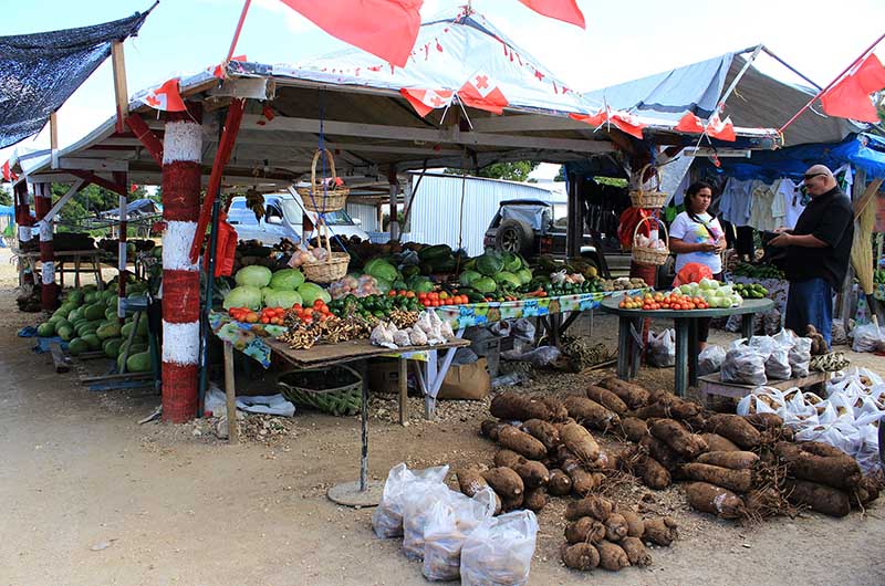 路邊隨處可見的農貿市場（攝影 盛楚宜）